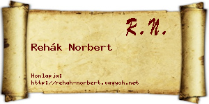 Rehák Norbert névjegykártya